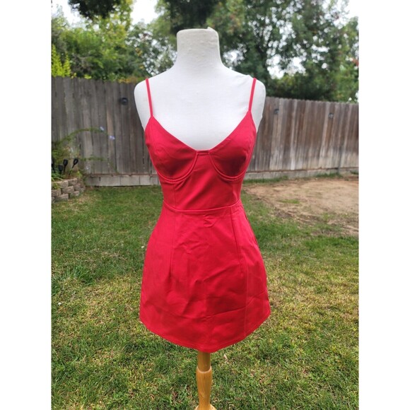 PRINCESS POLLY Women RED Novella Mini Dress Size 4 NWT - Picture 2 of 6